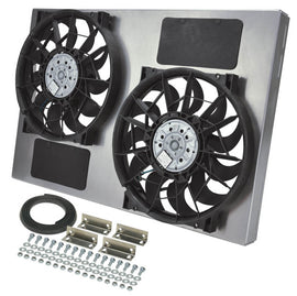 DERALE 16837 Dual RAD Fan w/Alum Shroud Assembly