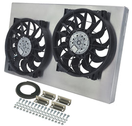 DERALE 16838 Dual RAD Fan w/Alum Shroud Assembly