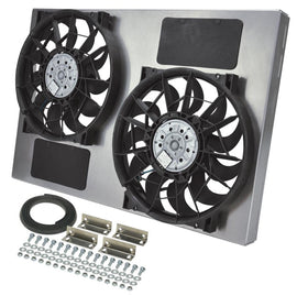 DERALE 16842 Dual RAD Fan w/Alum Shroud Assembly