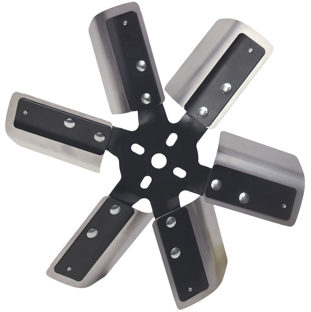 DERALE 17013 13in Stainless Steel Fleex Fan (Black Hub)