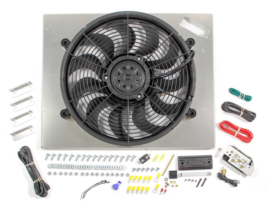 DERALE 66822 PWM Single RAD Fan/ Aluminum Shroud Assembly