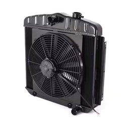 DEWITTS RADIATOR 32-4239013A Radiator w/Fans 55-57 Chevy Auto Trans Black