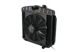 DEWITTS RADIATOR 32-6239013A Radiator w/Fans 55-57 Chevy LS Auto Trans Blk