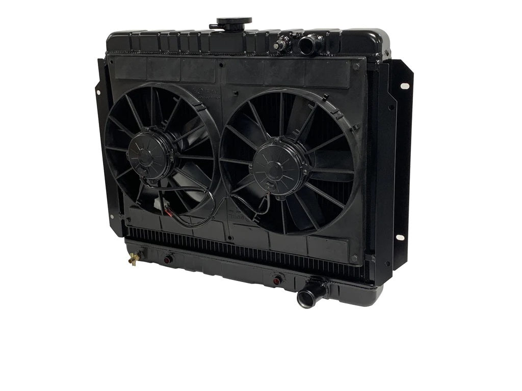 DEWITTS RADIATOR 32-6239016A Radiator w/Fans Impala LS 65-70 Auto Trans Blk