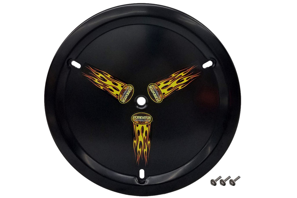DOMINATOR RACE PRODUCTS 1030-B-BK Wheel Cover Aluminum Bolt-On 15in Black