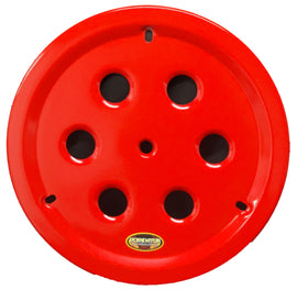 DOMINATOR RACE PRODUCTS 1032-B-RD Wheel Cover Hole Vent Alum Bolt 15in Red