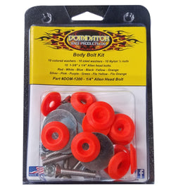 DOMINATOR RACE PRODUCTS 1200-A-FLO-OR Body Bolt Kit Flou Orange Allen Head