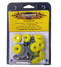 Load image into Gallery viewer, DOMINATOR RACE PRODUCTS 1200-A-FLO-YE Body Bolt Kit Flou Yellow Allen Head