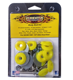 DOMINATOR RACE PRODUCTS 1200-A-FLO-YE Body Bolt Kit Flou Yellow Allen Head