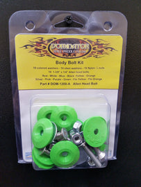 DOMINATOR RACE PRODUCTS 1200-A-XG Body Bolt Kit Xtreme Green Allen Head