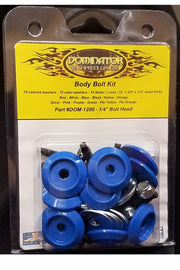DOMINATOR RACE PRODUCTS 1200-B-BL Body Bolt Kit Blue Hex Head