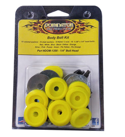 DOMINATOR RACE PRODUCTS 1200-B-FLO-YE Body Bolt Kit Flou Yellow Hex Head