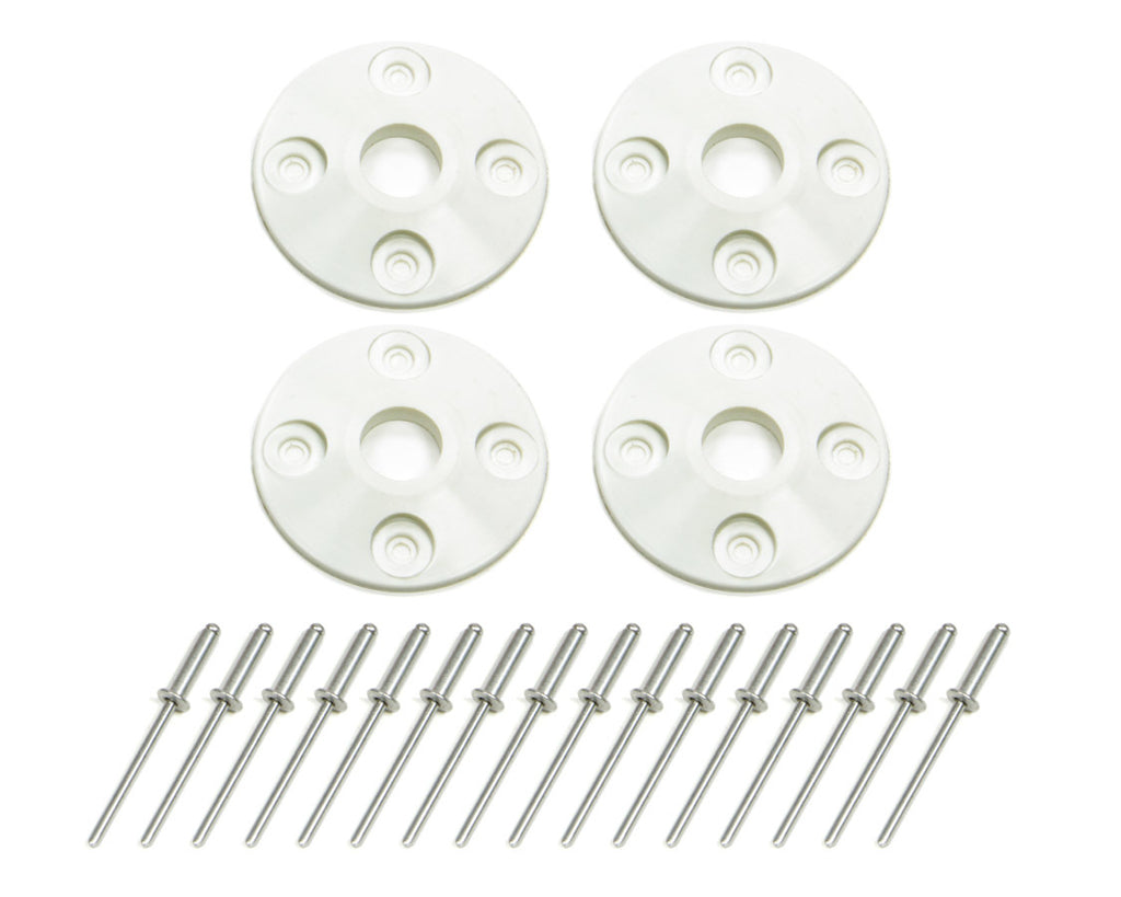 DOMINATOR RACE PRODUCTS 1202-WH Scuff Plate Plastic 4pk White
