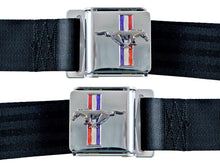 Load image into Gallery viewer, DRAKE AUTOMOTIVE GROUP SB-BK-H 64-73 Mustang Seat Belts w/Mustang Emblem
