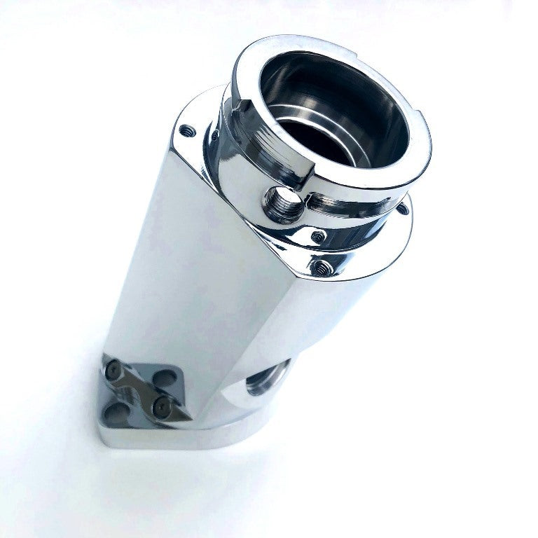 DRAG RACE SOLUTIONS 3300-001P Billet Water Filler Neck - Angled Polished