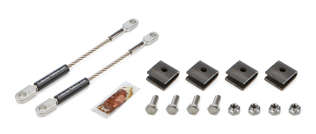 DRAG RACE SOLUTIONS 4040-WMS-BLK Mild Stl Weld On Tether Kit Collector Tethers