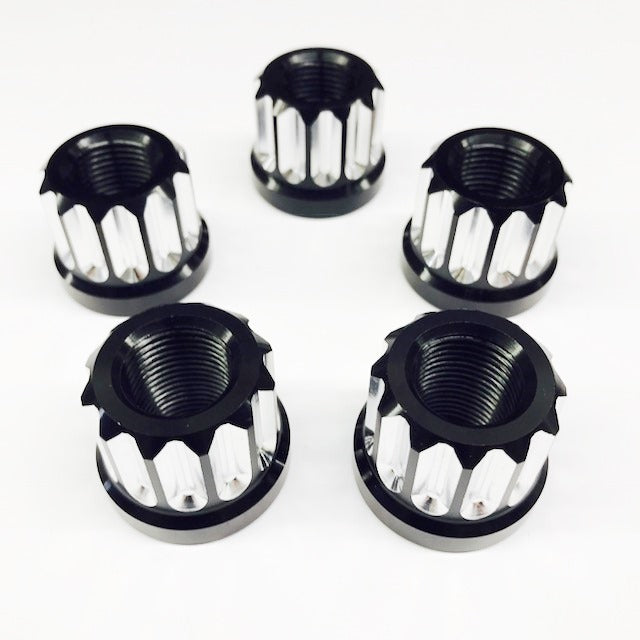 DRAG RACE SOLUTIONS 7505-625M Billet Aluminum 12pt Lug Nuts 5/8 5pk