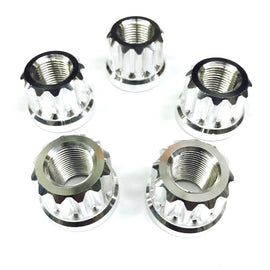 DRAG RACE SOLUTIONS 7505-625P Billet Aluminum 12pt Lug Nuts 5/8in Polished 5pk
