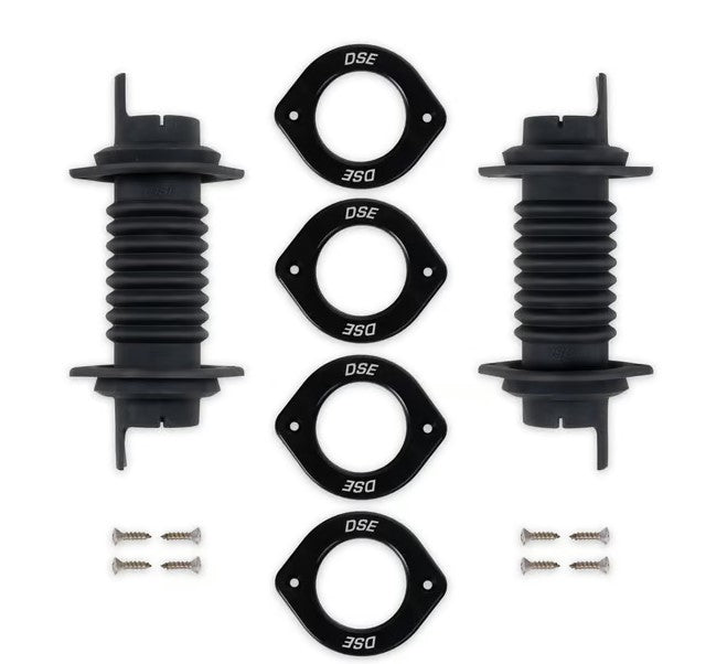DETROIT SPEED ENGINEERING 010422DS Door Jamb Wiring Boot Kit -Black Anodize Trim