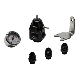 DEATSCHWERKS 6-0550-FRB-88 DeatschWerks DWRC Fuel Pressure Regulator with Gauge, 6 AN Female O-Ring, 3-10 PSI, Part 6-0550-FRB-88