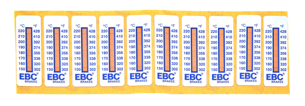 EBC BRAKES USA INC TS001 Tempature Decal Caliper 8 Level 10pk