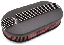 Load image into Gallery viewer, EDELBROCK 41193 Billet Alum. Dual Carb A/C - Large Oval- Black