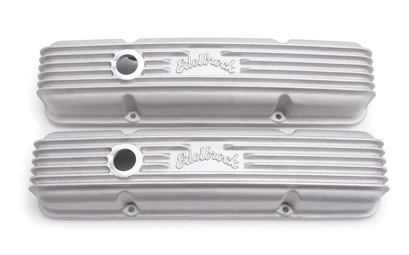 EDELBROCK 41439 Edelbrock Classic Tall Valve Cover Kit for Small Block Chevy 1959-1986 with Breather Hole