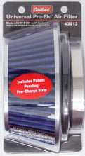 Load image into Gallery viewer, EDELBROCK 43613 Pro-Flo Air Filter Cone 3.70 Tall Blue/Chrome