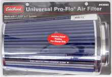 Load image into Gallery viewer, EDELBROCK 43693 Pro-Flo Air Filter Cone 10.5 Tall Blue/Chrome