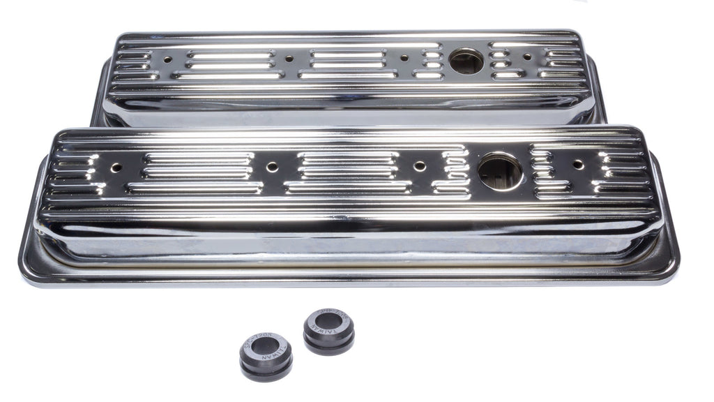 EDELBROCK 4446 SBC Signature Series Valve Cove Set - Chrome