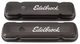 EDELBROCK 4453 Valve Cover Kit Pontiac V8 Signature Series Blk