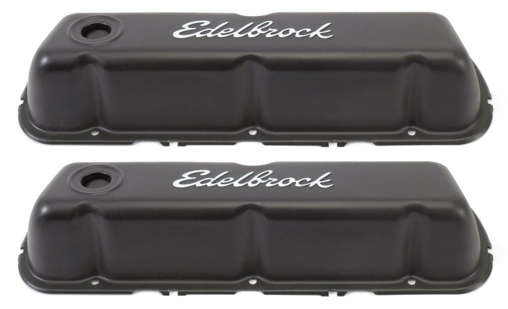EDELBROCK 4603 Valve Cover Kit SBF Signature Series Black