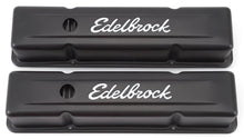 Load image into Gallery viewer, EDELBROCK 4643 Valve Cover Kit SBC Signature Series Black