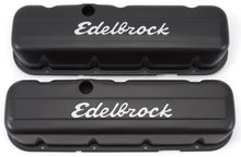 Load image into Gallery viewer, EDELBROCK 4683 Signature Series Valve Covers - BBC Tall Black
