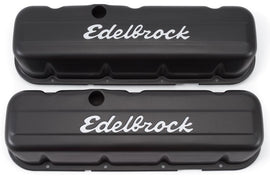 EDELBROCK 4683 Signature Series Valve Covers - BBC Tall Black