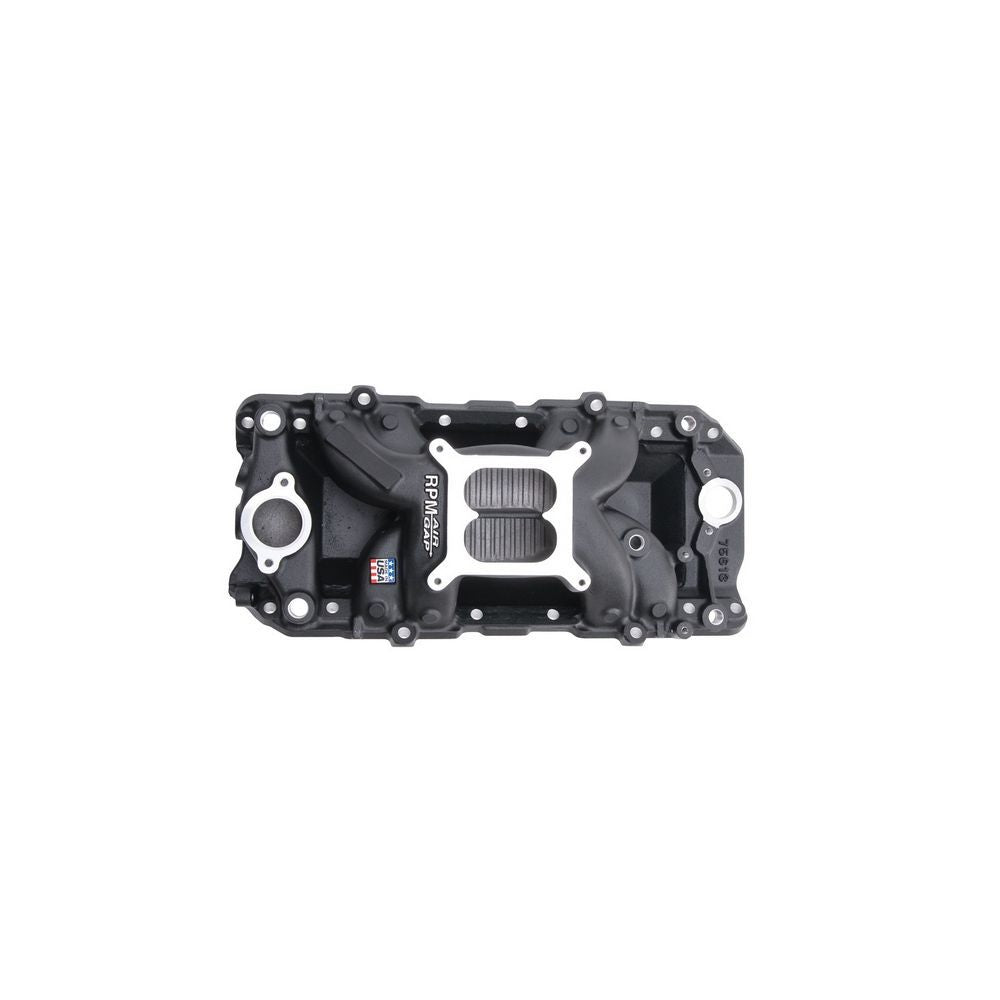 EDELBROCK 75613 BBC Performer RPM A/G Manifold - O/P- Black