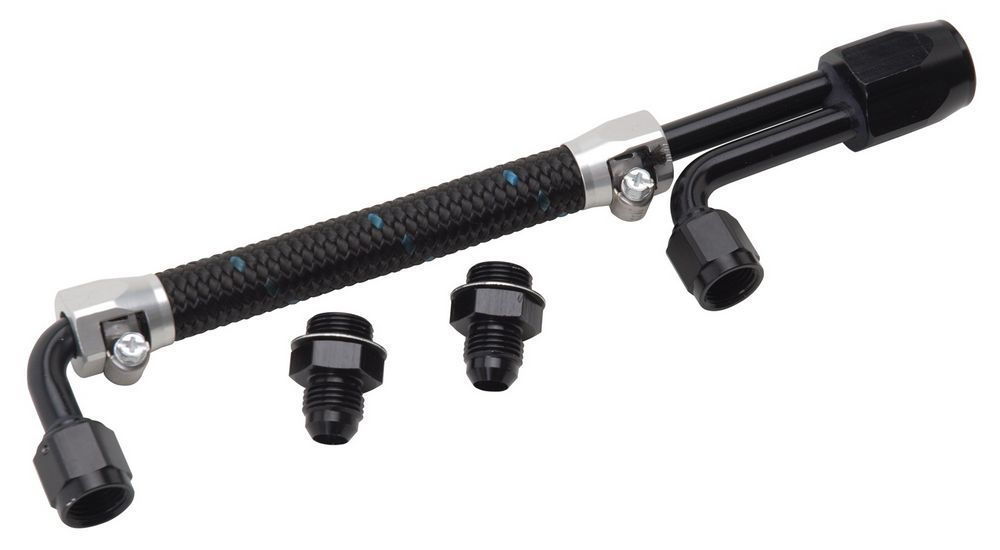EDELBROCK 80913 Dual Quad Fuel Line Kit Clear/Black Finish