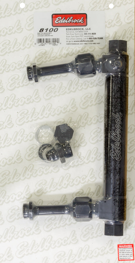 EDELBROCK 8100 Dual Feed Fuel Log  Adj. 4150/4500 Series Carbs