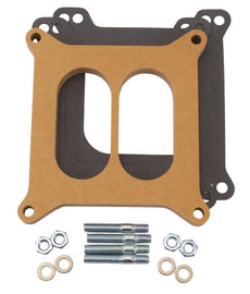 EDELBROCK 8725 Carburetor Spacer - .5in Divided - Wood