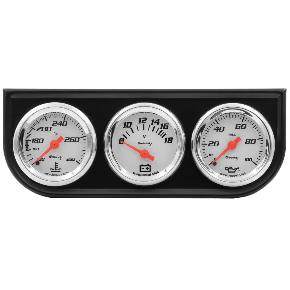 EQUUS E5100 1-1/2 Dia Triple Gauge Set w/Black Panel