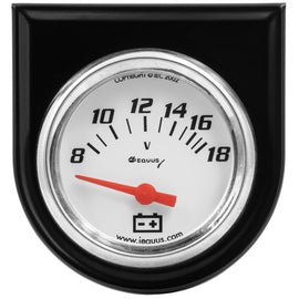 EQUUS E5268 2.0 Dia Voltmeter Gauge w/Black Panel