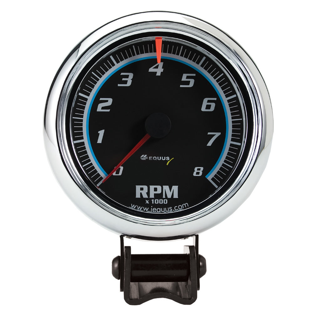 EQUUS E6078 3-3/8 Dia Tachometer 8000 RPM Black Dial