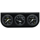 EQUUS E6100 1-1/2 Dia Triple Gauge Set w/Black Panel