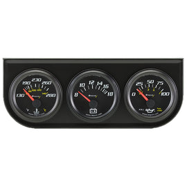 EQUUS E6200 2.0 Dia Triple Gauge Set w/Black Panel