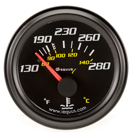 EQUUS E6232 2.0 Dia Water Temp Gauge Black  130-280