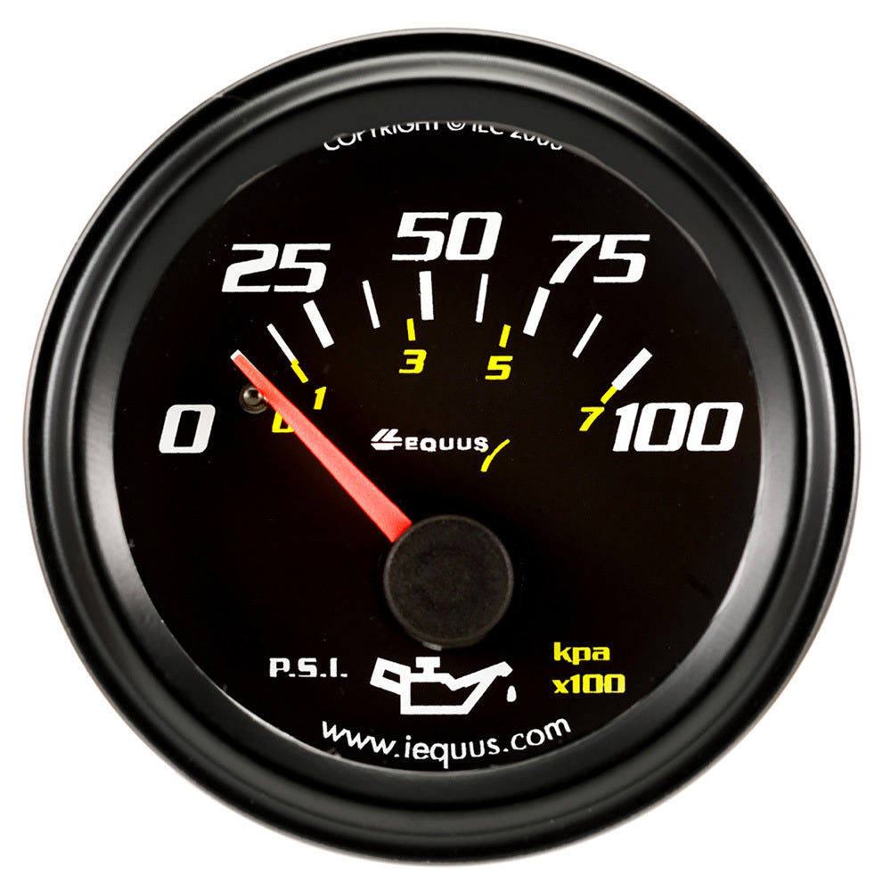 EQUUS E6234 2.0 Dia Oil Pressure Gauge Black  0-100psi