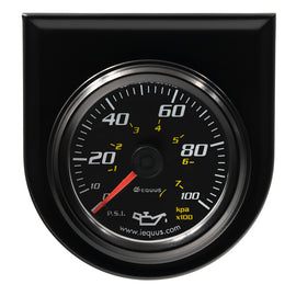 EQUUS E6244 2.0 Dia Oil Pressure Gauge Black  0-100psi