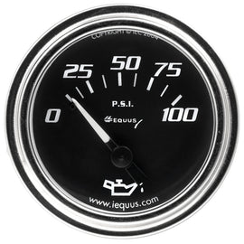 EQUUS E7234 2.0 Dia Oil Pressure Gauge Chrome  0-100psi