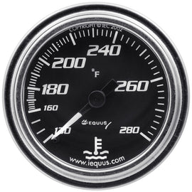 EQUUS E7242 2.0 Dia Water Temp Gauge Chrome  140-280