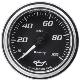 EQUUS E7244 2.0 Dia Oil Pressure Gauge Chrome  0-100psi